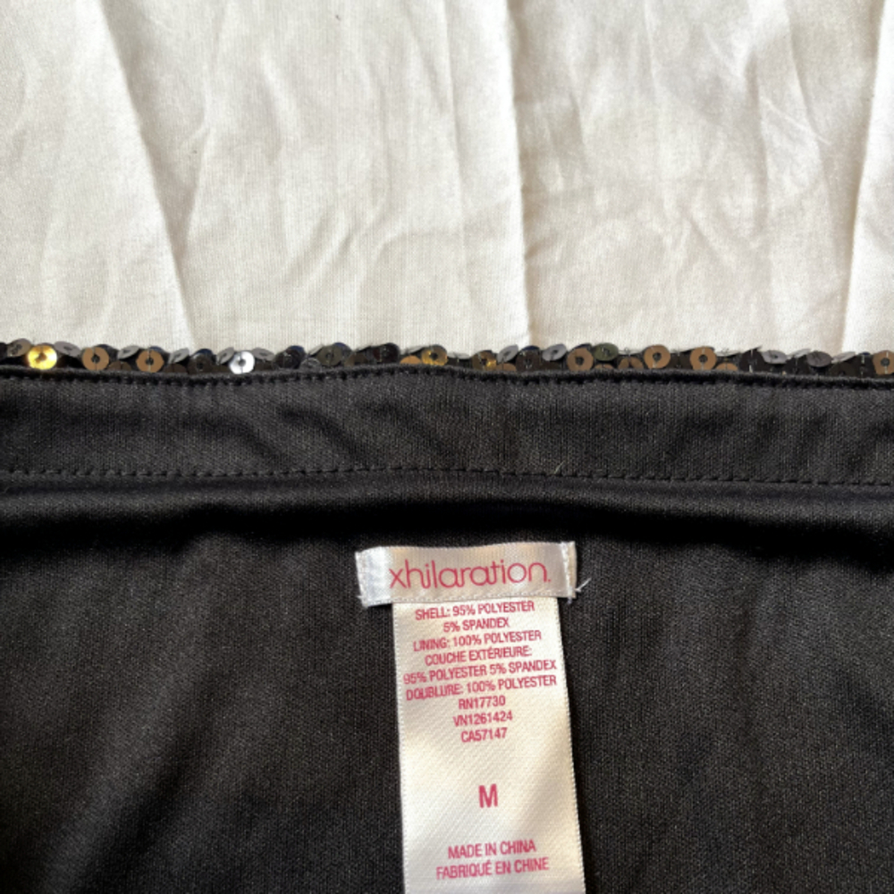 Xhilaration Black Sequin Skirt M
